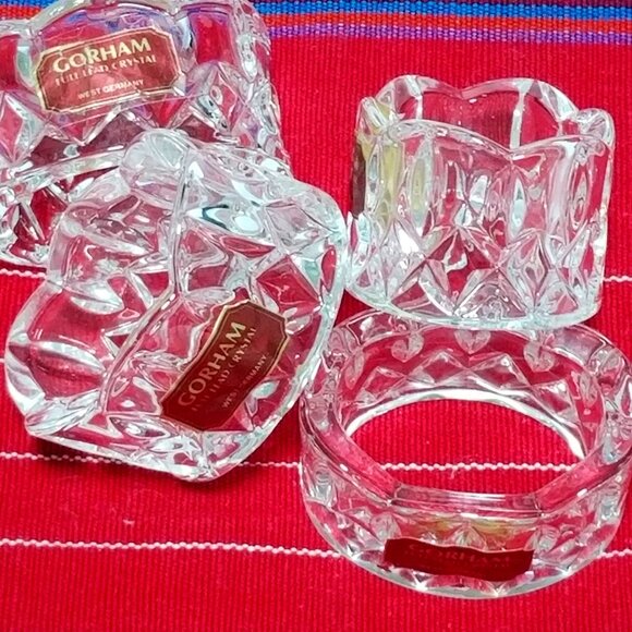 GORHAM Other - Gorham  Crystal Napkin Ring 4-Pcs Set  King Edward, Germany